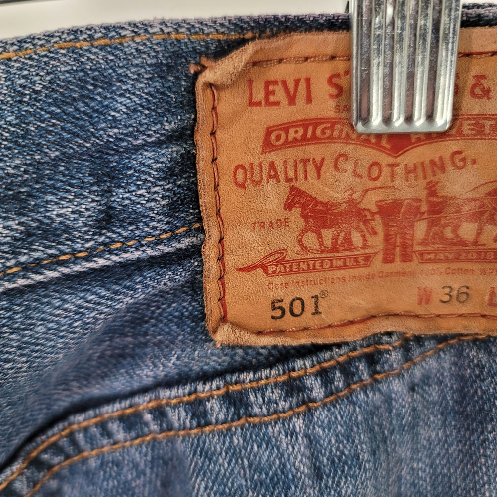 Levi's Jean Skirt Size 36 (16) Repurposed Denim 501 Upcycled - Picture 3 of 4